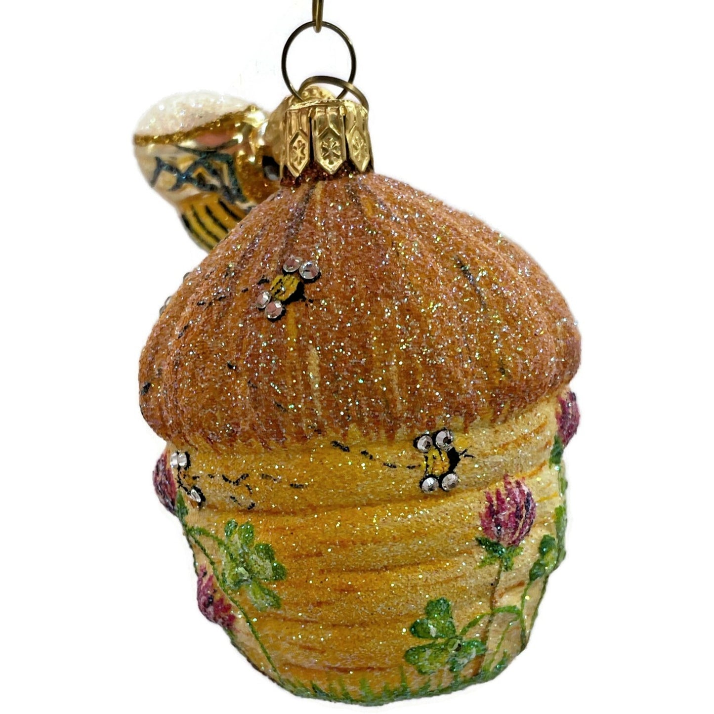 Patricia Breen Clover Beeskep And Bee Glittered Wings Spring Christmas Ornament