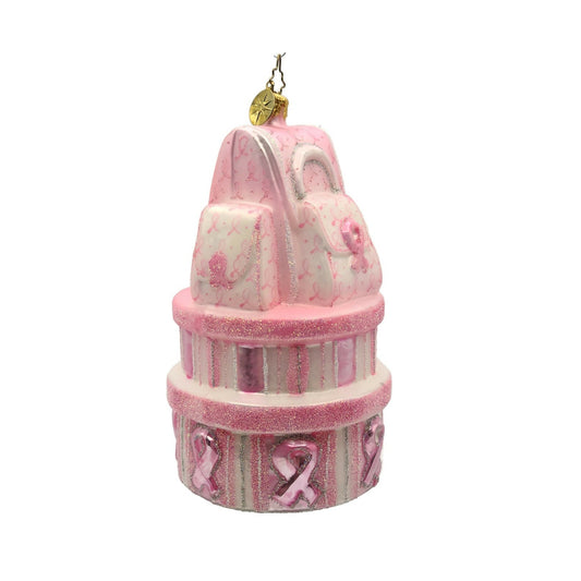 Christopher Radko Breast Cancer Caring Gifts Pink Ribbon Christmas Tree Ornament