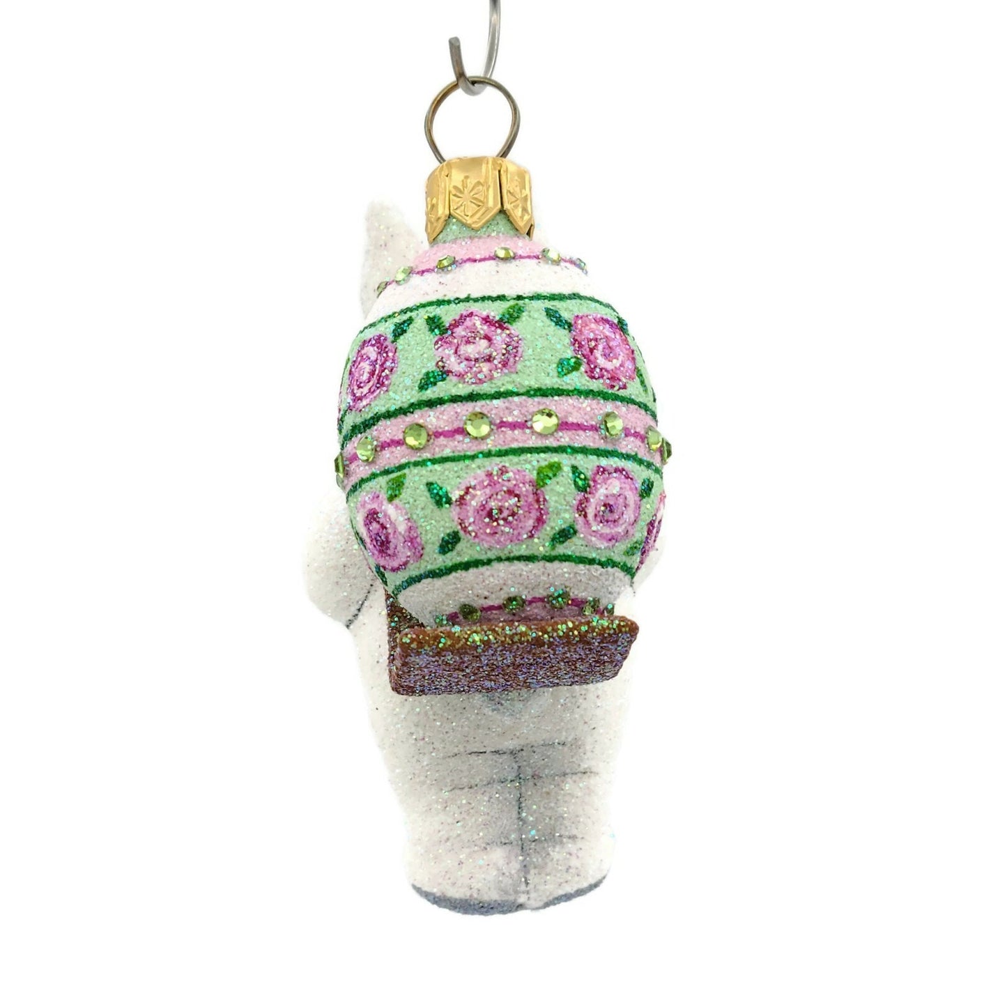 Patricia Breen Delivered With Care Pink Roses Easter Bunny Christmas Ornament