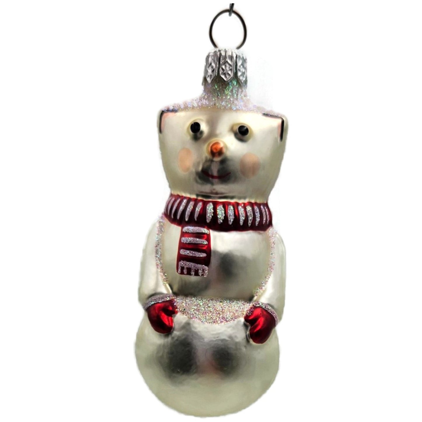 Patricia Breen Snowcat With Red Scarf Pearl Christmas Tree Signed Ornament