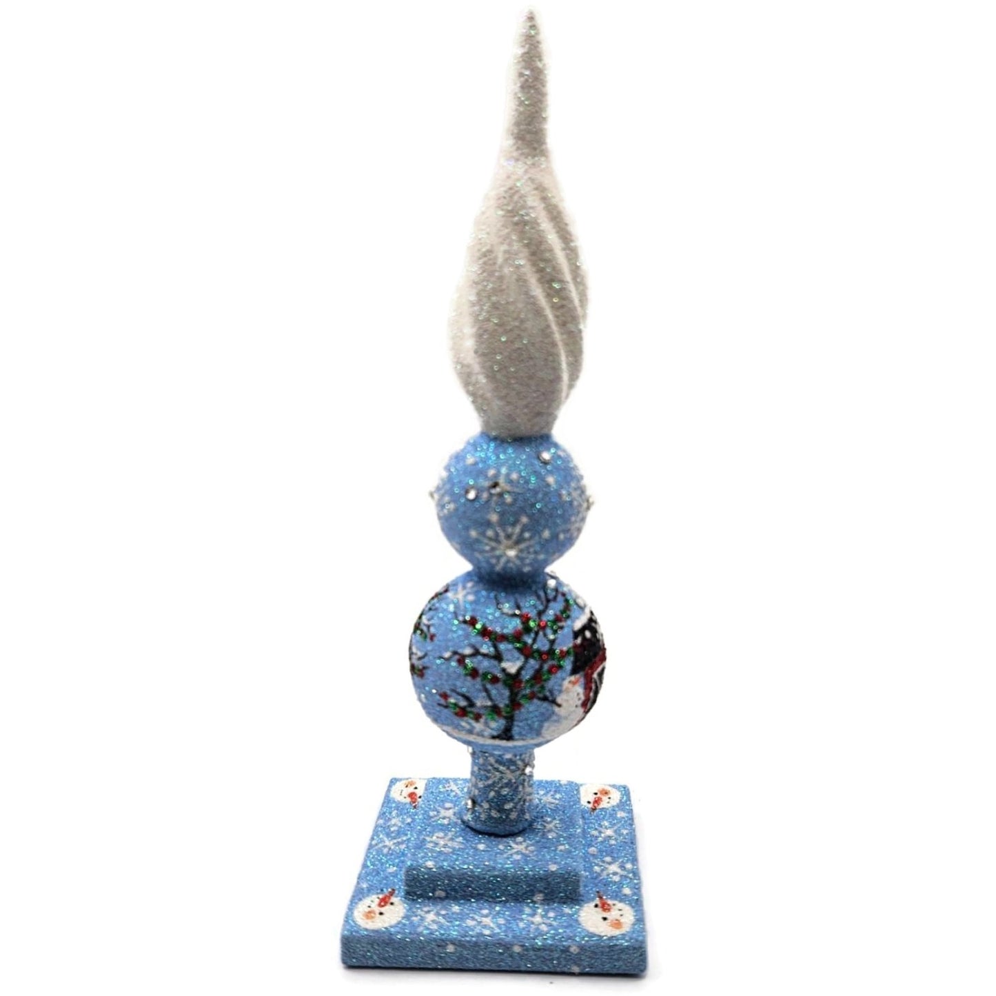 Patricia Breen Ultra Miniature Finial Red Barn Snowman Christmas Ornament HCB