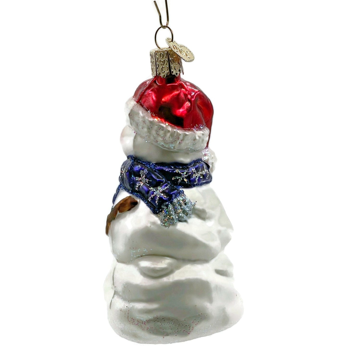Happy Snowman Red Hat Blue Scarf Winter Old World Christmas Tree Ornament OWC