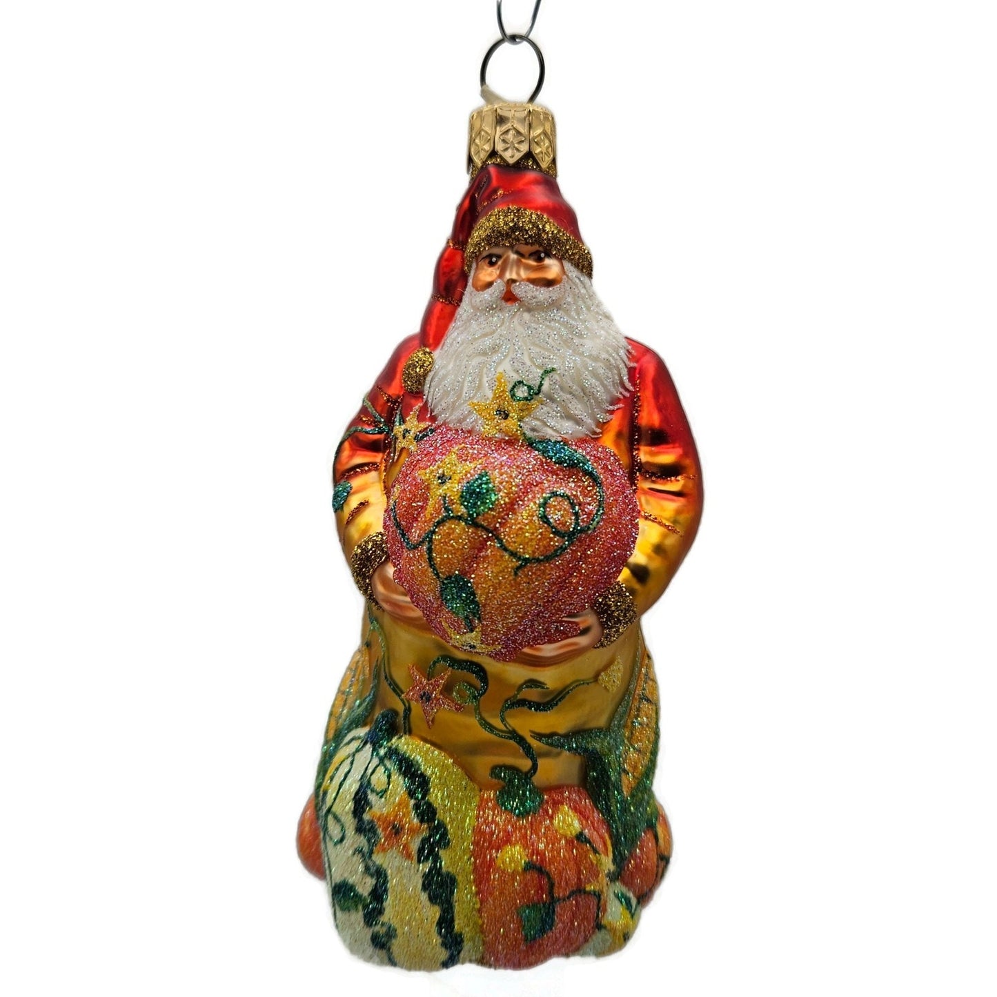 Patricia Breen Harvest Santa Claus Orange Pumpkins Fall Christmas Tree Ornament