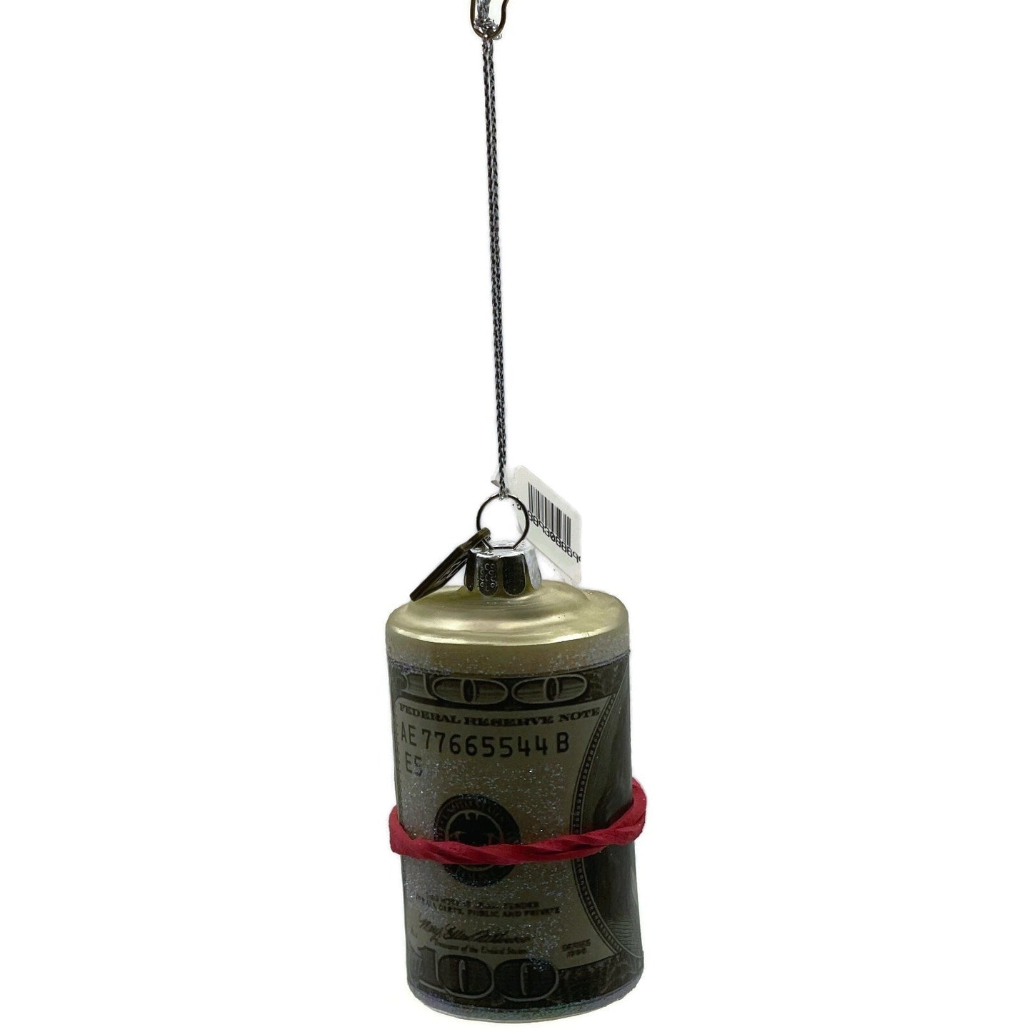 $100 Dollar Bills Money Cash Ornament Glass Benjamin Franklin Christmas Decor