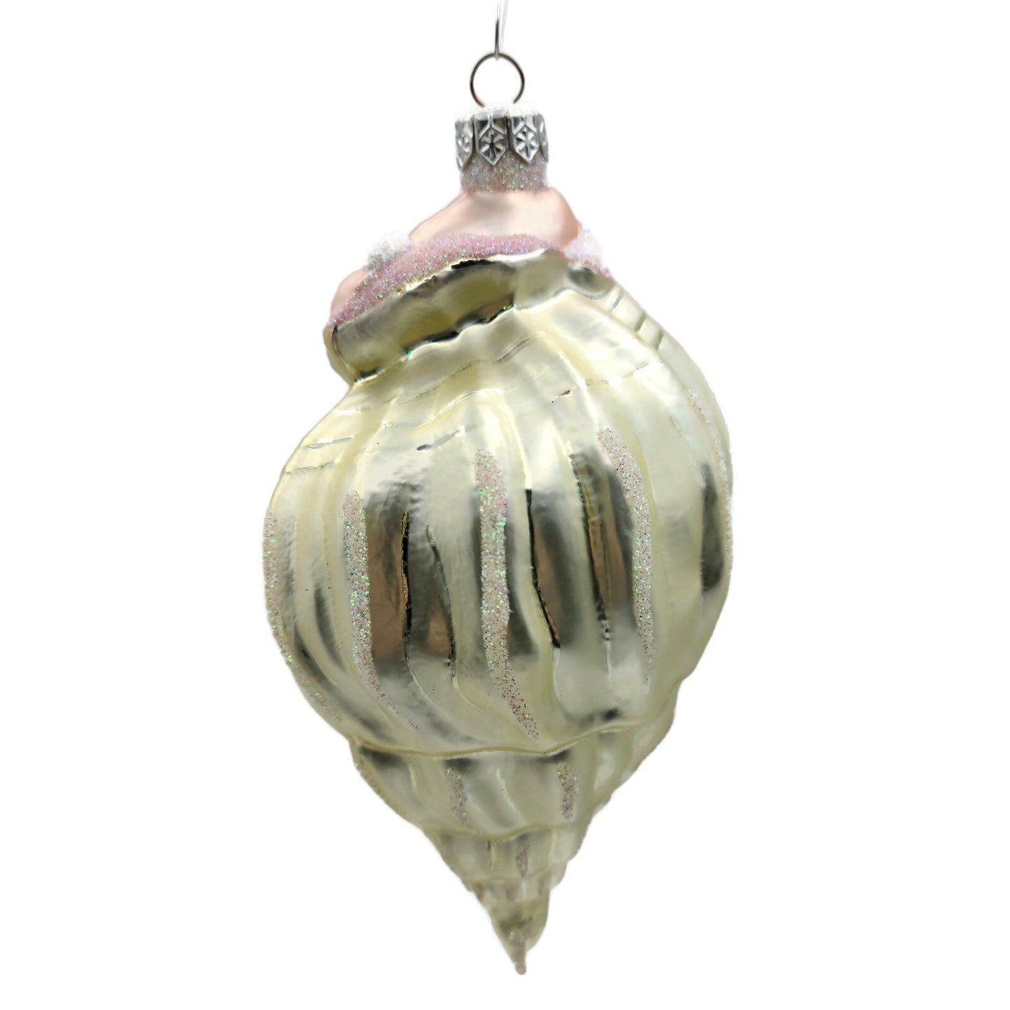 Patricia Breen Coastal Santa Claus Pearl Pink Summer Nautical Tree Ornament