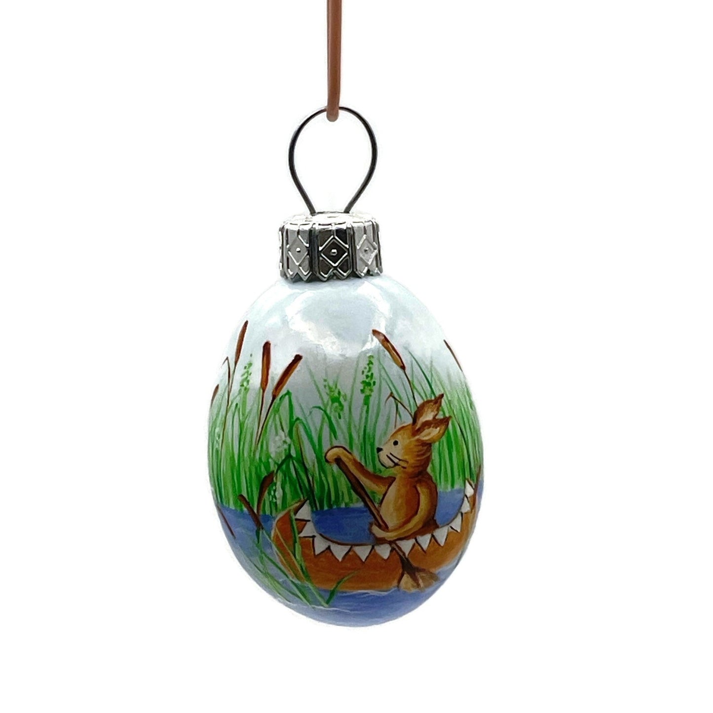 Patricia Breen Miniature Egg Questing Bunny Boat Easter Christmas Tree Ornament