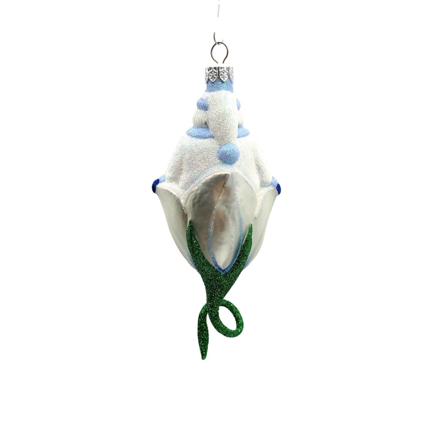 Patricia Breen Bluebell Santa Claus Pearl Flower Spring Christmas Tree Ornament