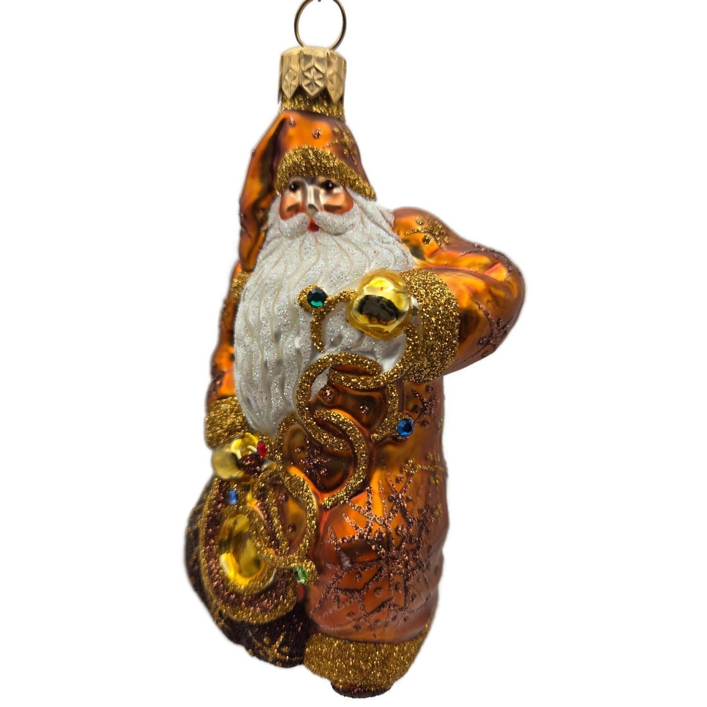 Patricia Breen Five Golden Rings Santa Claus 12 Days Bronze Christmas Ornament