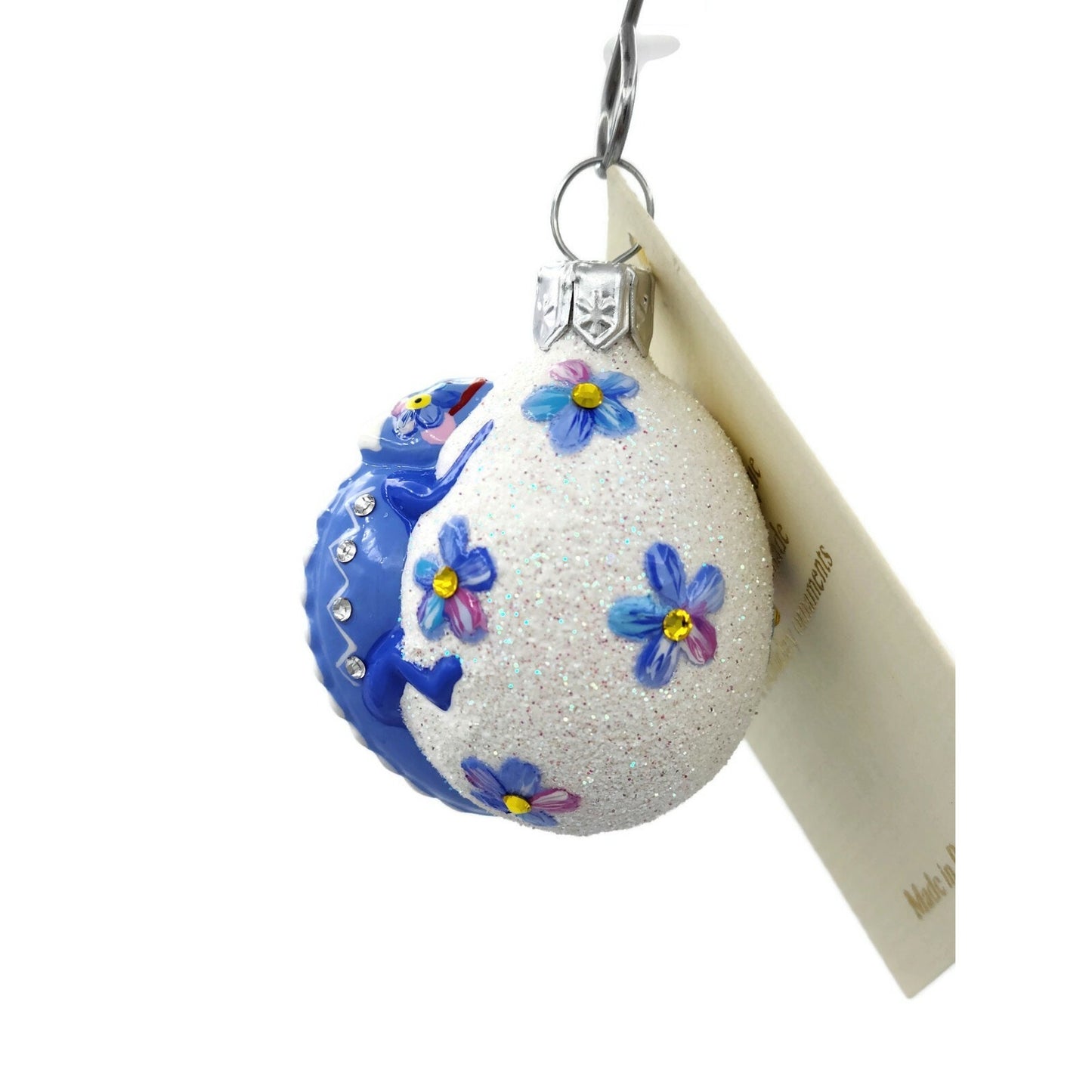 Patricia Breen Springtime Chameleon Blue Forget Me Not Floral Holiday Ornament