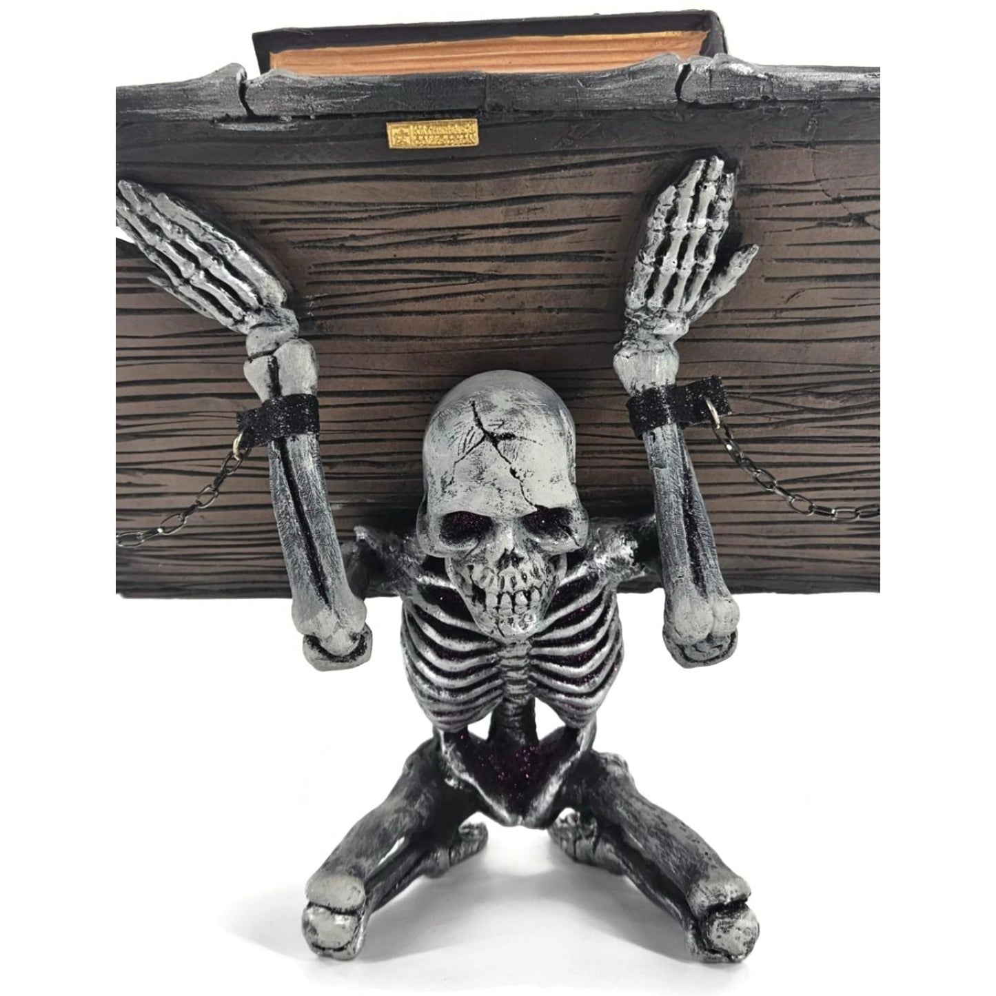 Katherine’s Collection Halloween Skeleton Spell Book Stand Gothic Home Decor