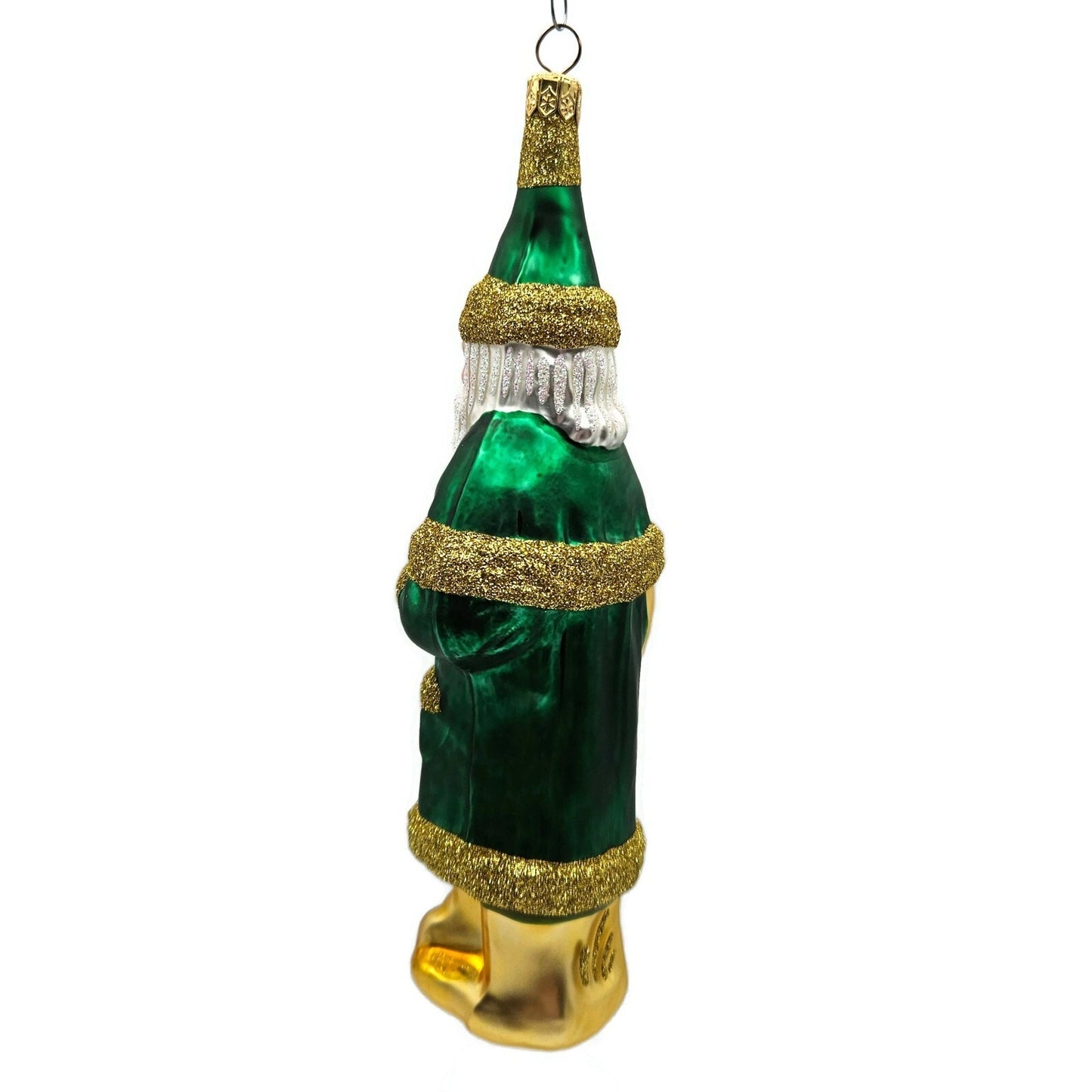 Patricia Breen Chocolate Box Santa Claus Green Gold Christmas Tree Ornament
