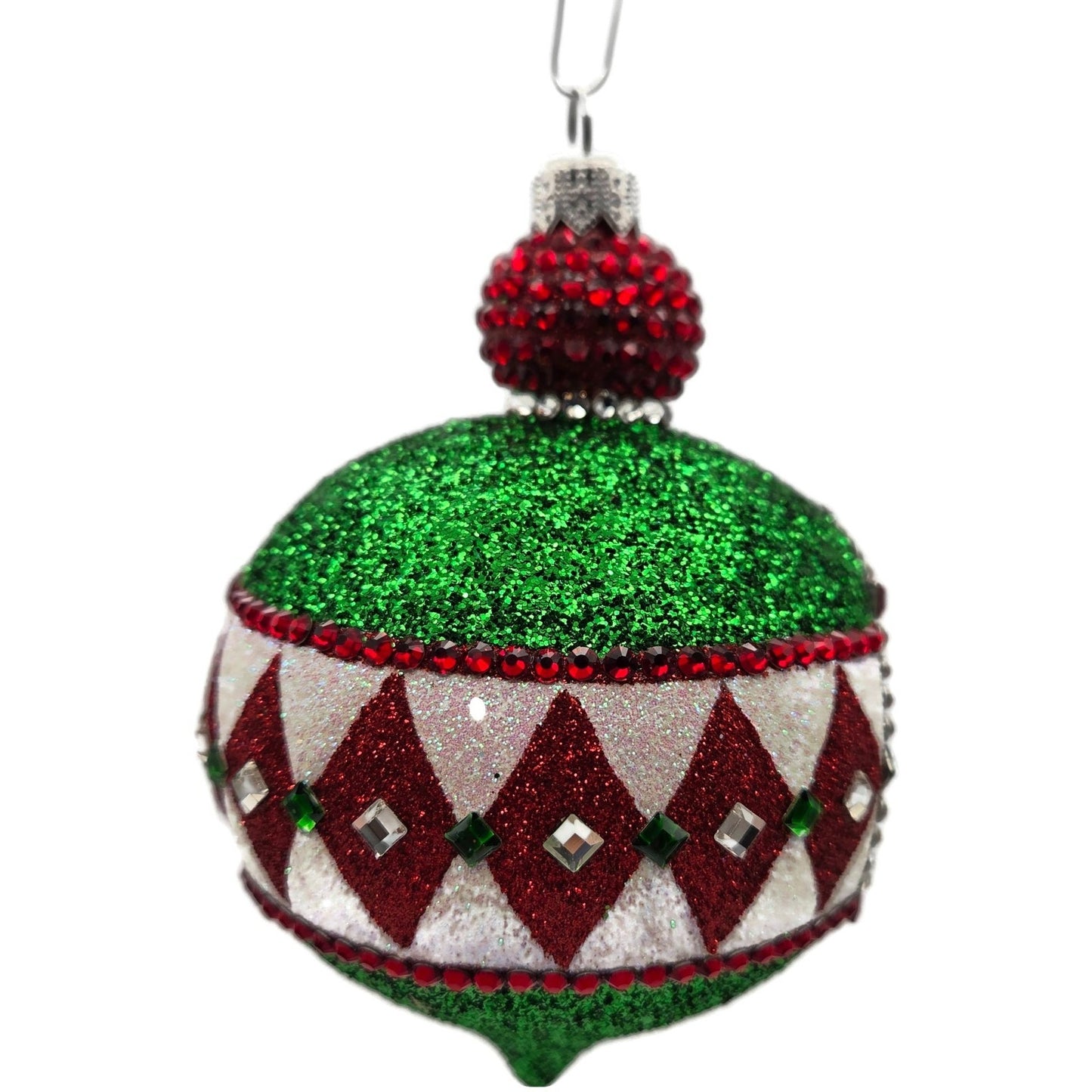 Patricia Breen Anniversary Reflector Green Glitter Chameleon Christmas Ornament