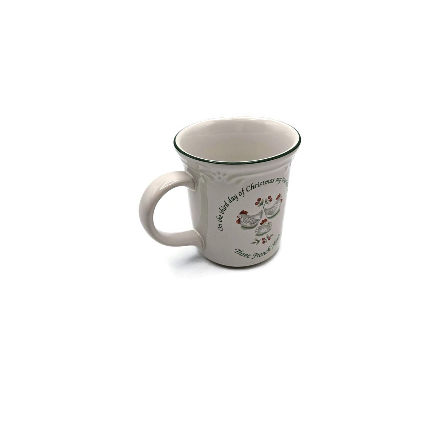 Pfaltzgraff Winterberry Three French Hens Coffee Tea Cup 12 Days of Christmas