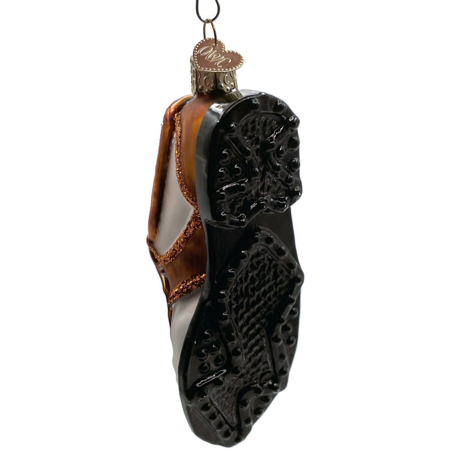 Golf Shoe Ornament Sport Brown Old World Christmas Tree OWC Glass