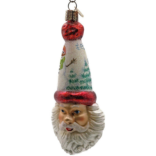 OWC Let It Snow Santa Claus Head Ornament Snowman Old World Christmas Tree Decor
