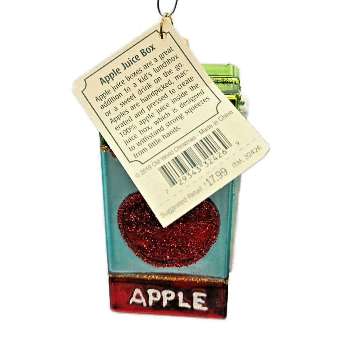 Old World Christmas Apple Juice Box Christmas Holiday Tree Ornament OWC 2019