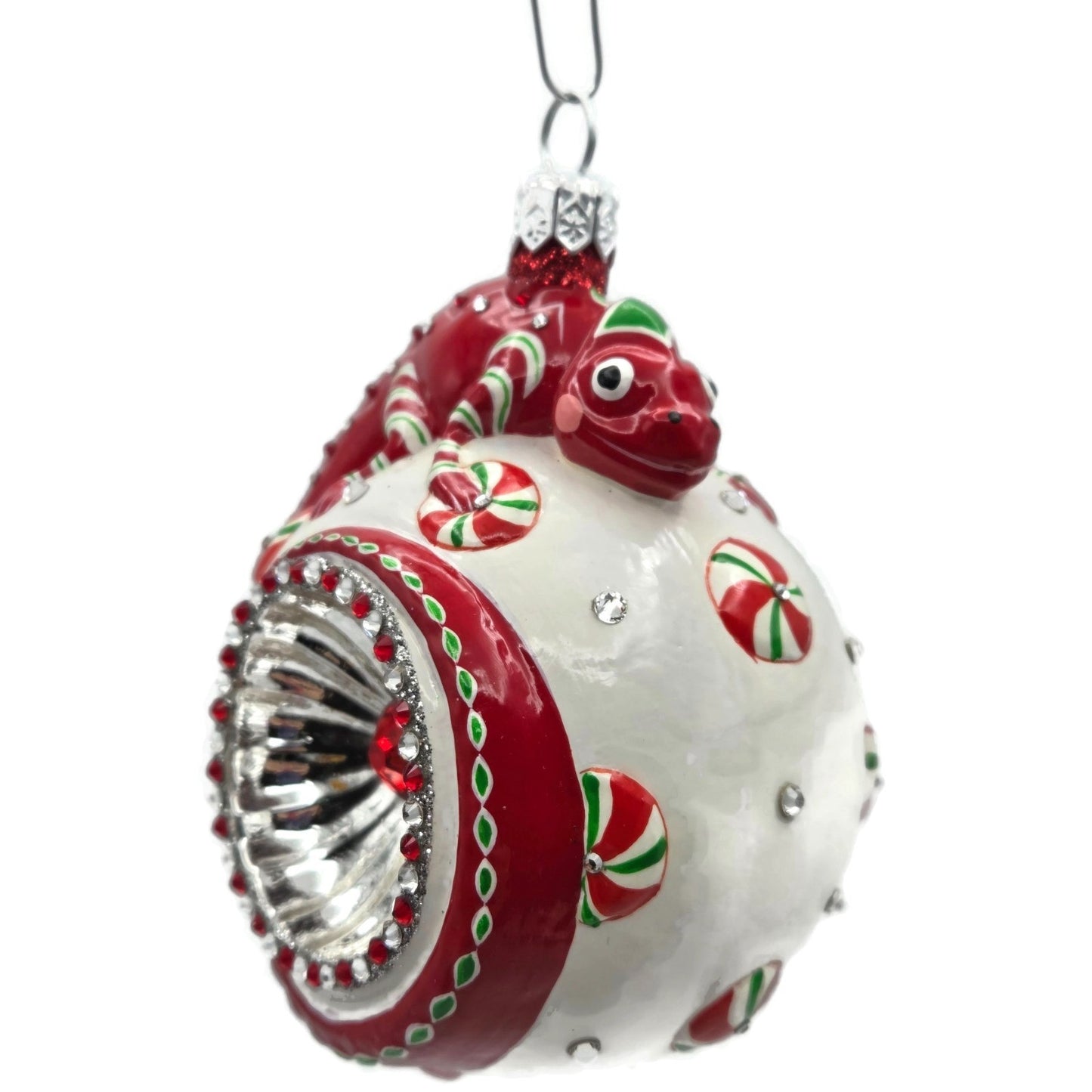 Patricia Breen Happy Holidays Hamish Peppermint Chameleon Christmas Ornament
