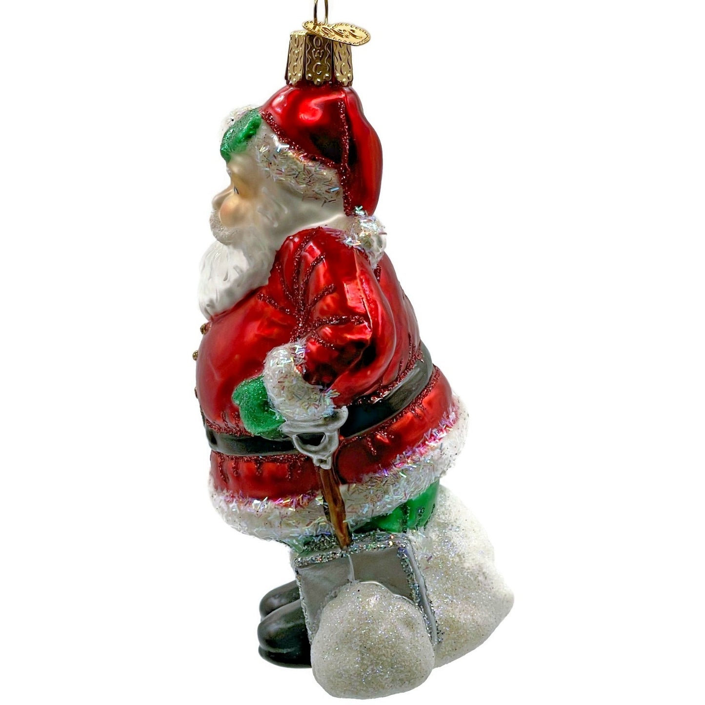 Shoveling Santa Claus Red Winter Old World Christmas Holiday Tree Ornament OWC
