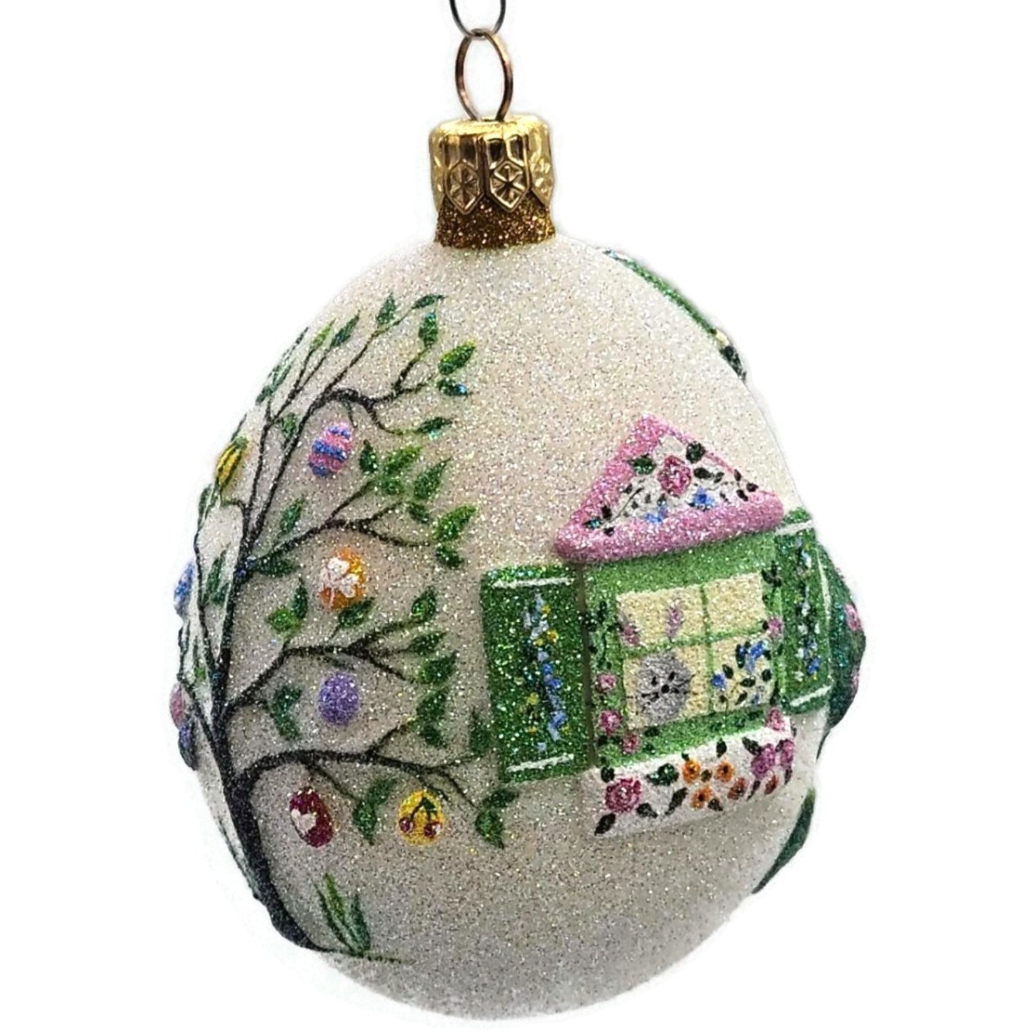 Patricia Breen Spring Egg House Bird Flowers Easter Topiary Christmas Ornament