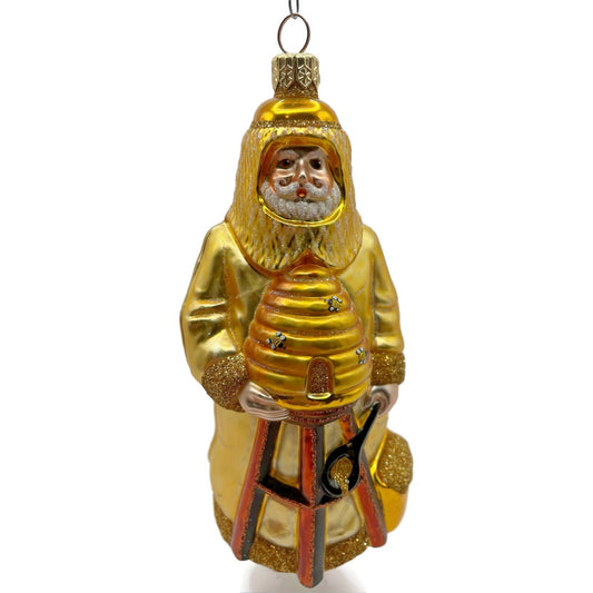 Patricia Breen Beeskeeping Santa Yellow Gold Spring Christmas Tree Ornament