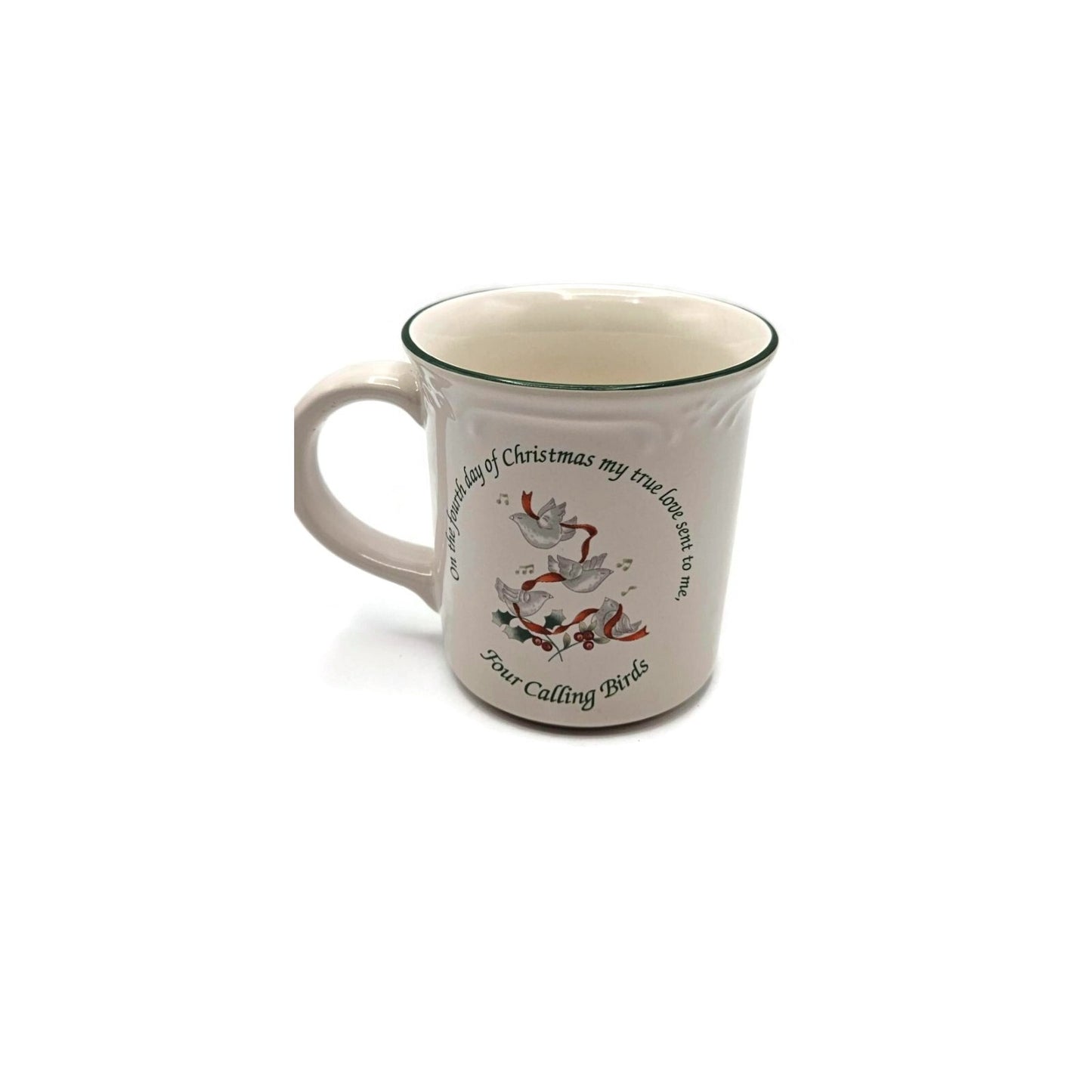 Pfaltzgraff Winterberry Mug Four Calling Birds 12 Days of Christmas Coffee Cup