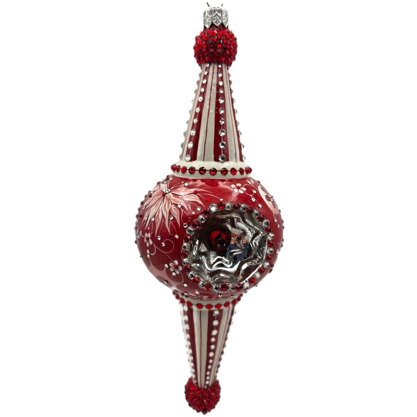 Patricia Breen Looking Glass Chinoiserie Red Reflector Christmas Tree Ornament