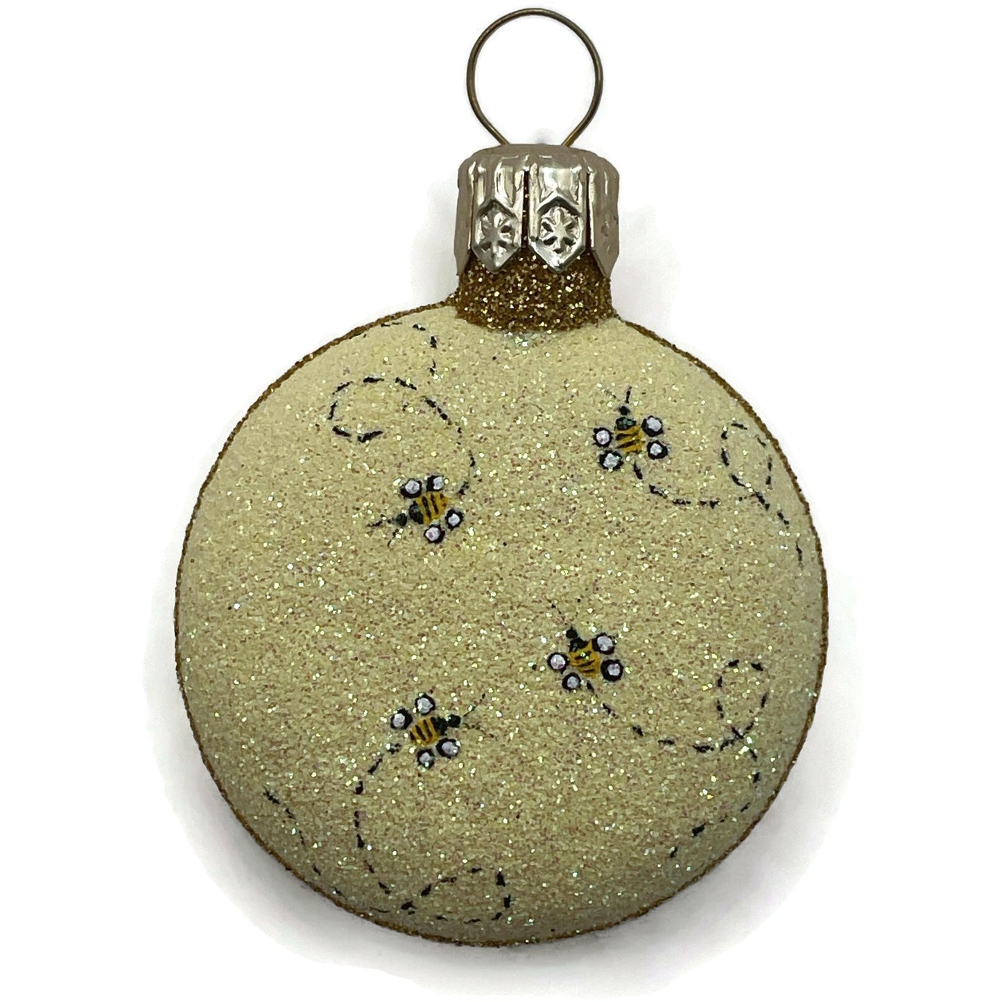 Patricia Breen Bee Medallion Glittered PBD Yellow Spring Christmas Tree Ornament