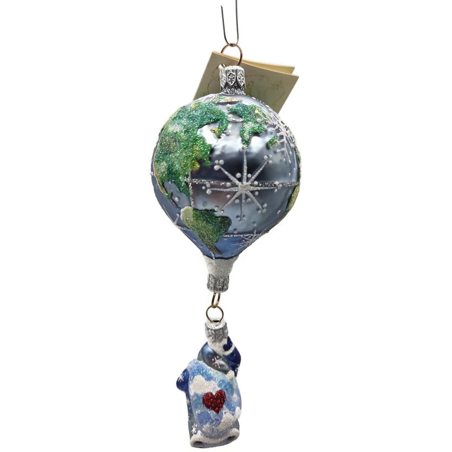 Patricia Breen As Above So Below Santa Balloon Snowflakes Christmas Ornament