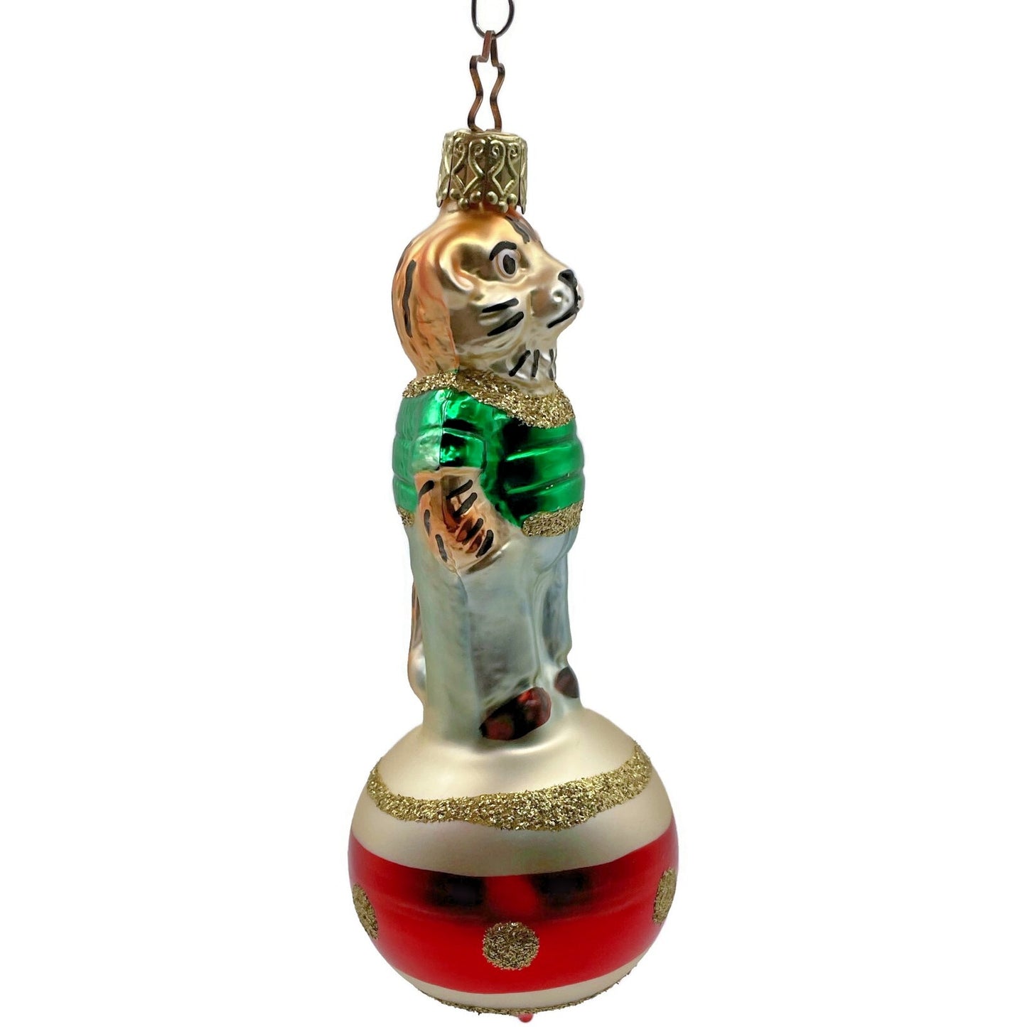 Tony Tiger With Green Shirt Inge Glass Ornament German Christmas Tree Decoration