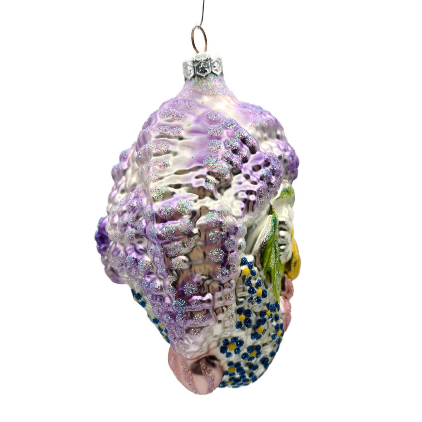 Patricia Breen Arcimbaldi Santa Lavender Blue Flowers Spring Christmas Ornament