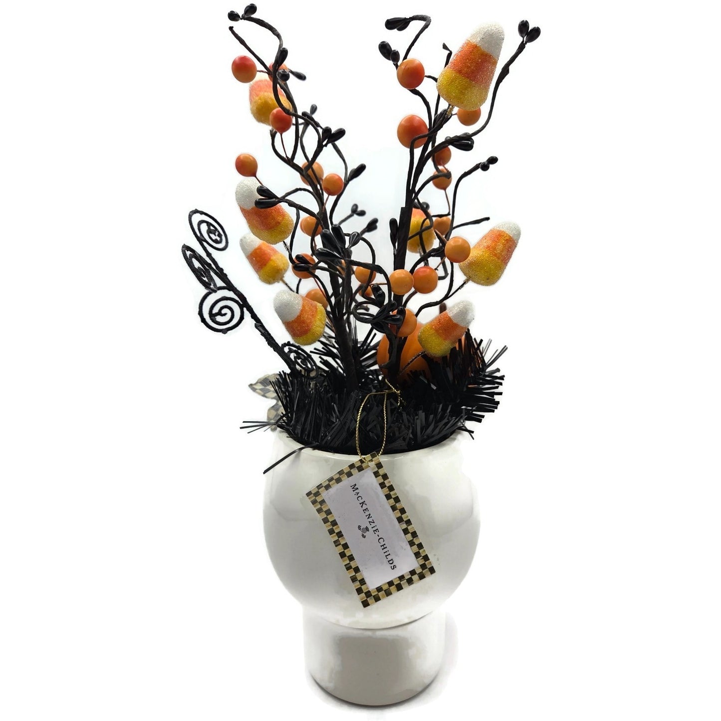Mackenzie Childs Boo Arrangement Halloween Candy Corn Pumpkin Skull Figurine