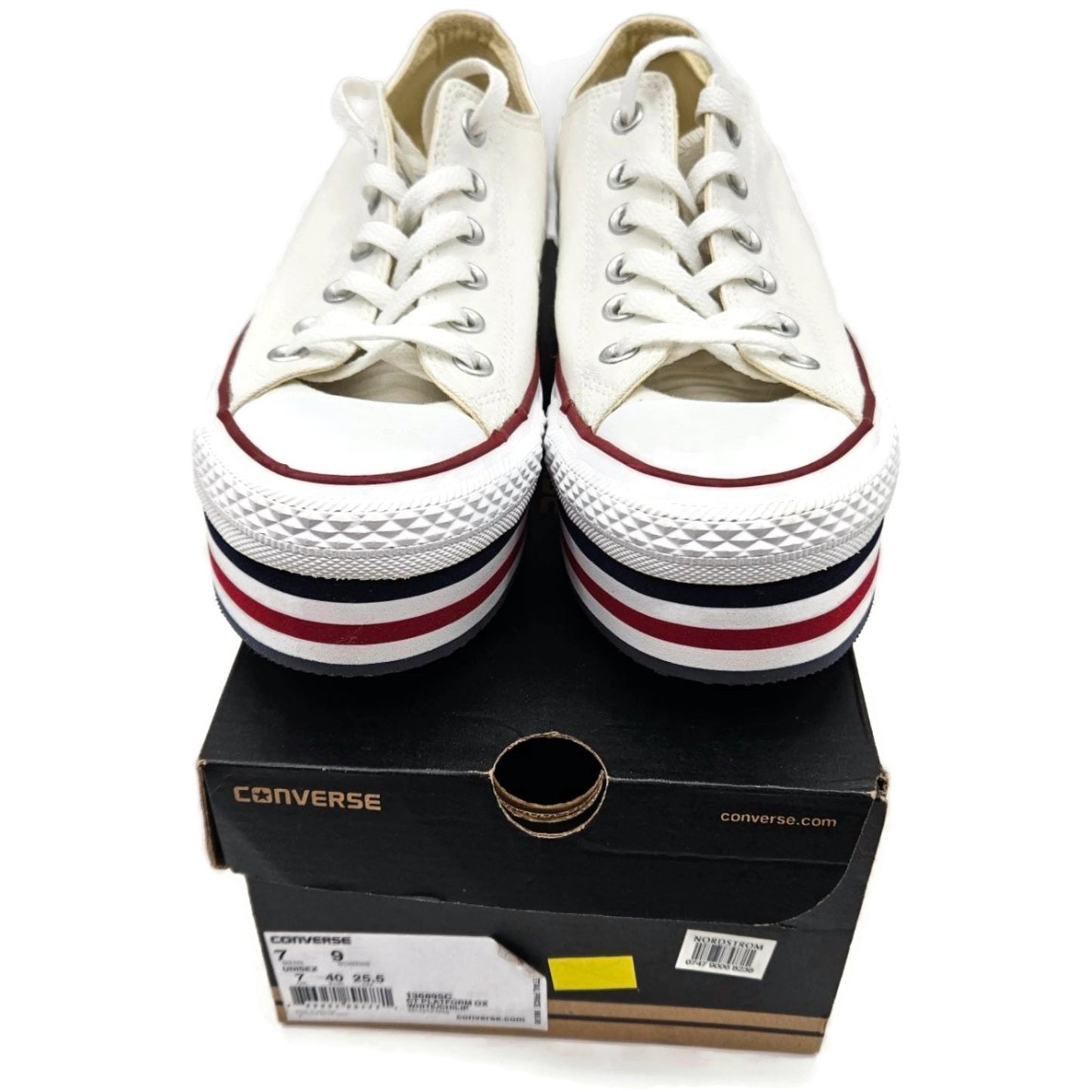 Converse Chuck Taylor All Star Platform OX White Canvas Shoes 136895C Unisex