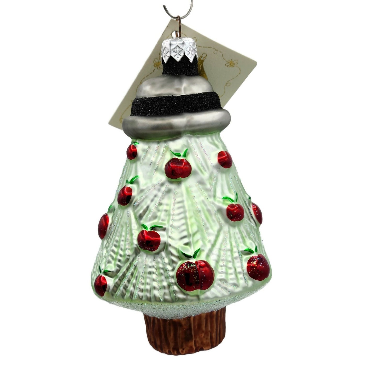 Patricia Breen Renees Tree Black Band Glitter Bottom Christmas Holiday Ornament