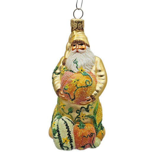 Patricia Breen Harvest Santa Claus Gold Pumpkins Fall Christmas Tree Ornament