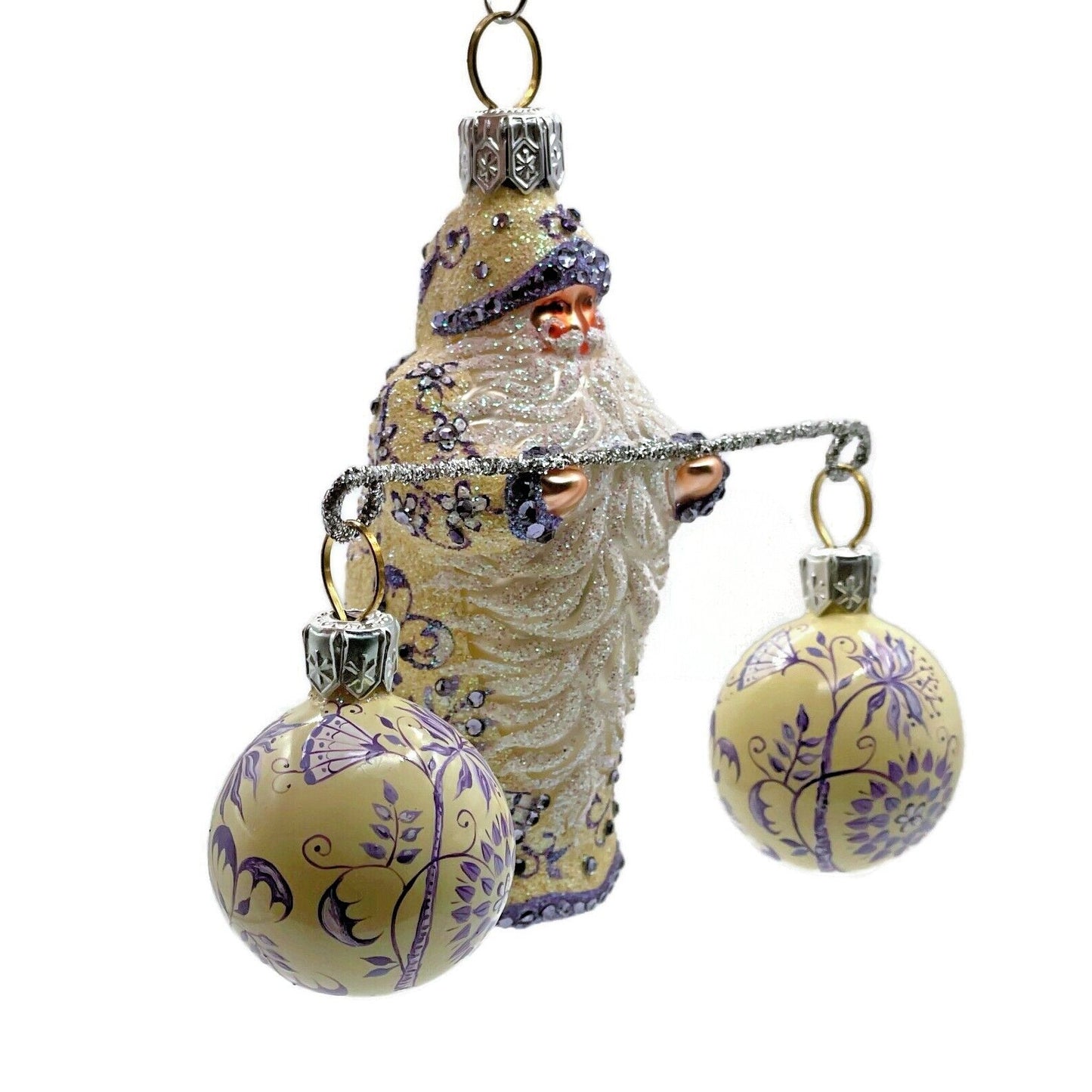 Patricia Breen Balance Chinoiserie Violet Santa Claus Spring Christmas Ornament