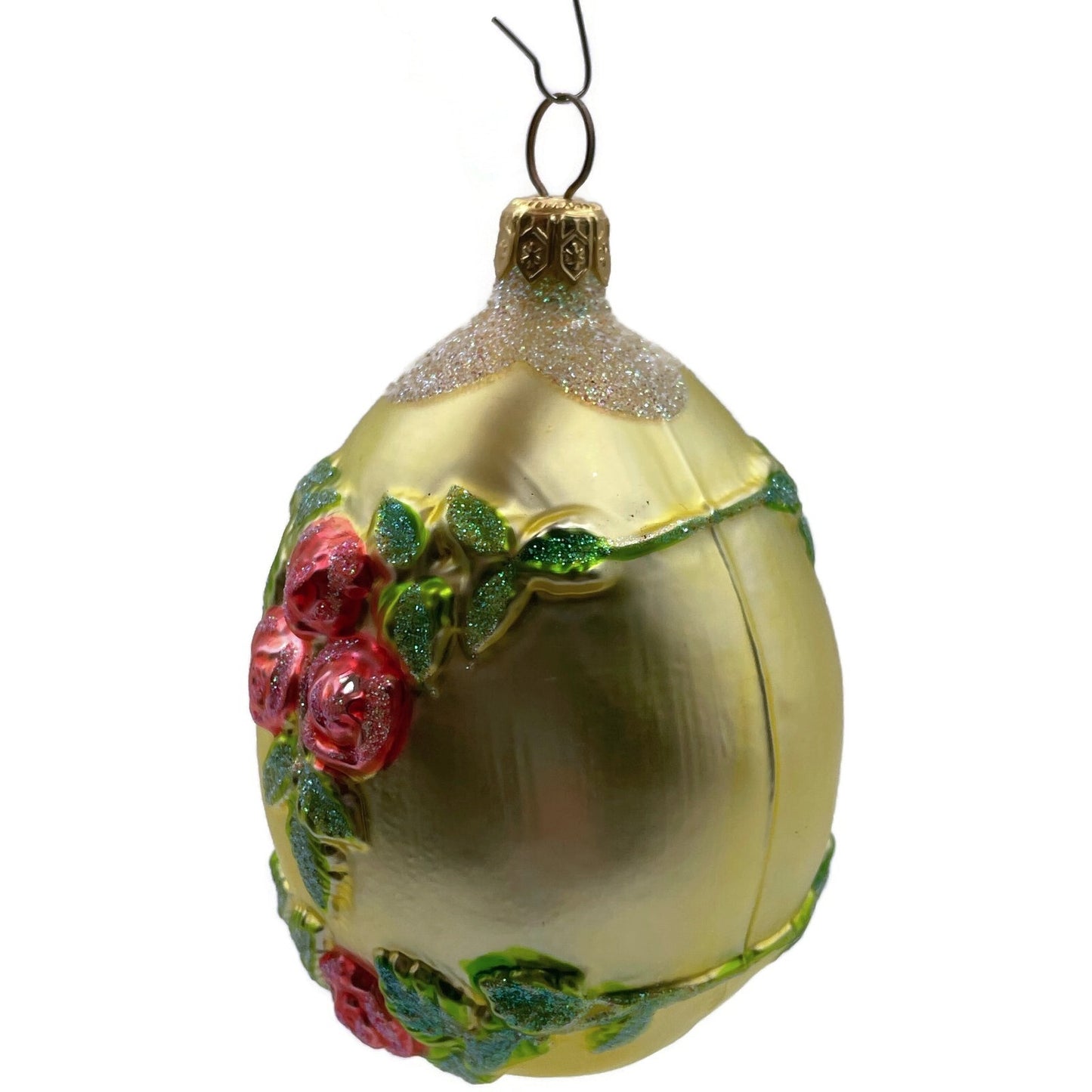 Patricia Breen Aleksandras Egg Flowers Yellow Easter Christmas Signed Ornament