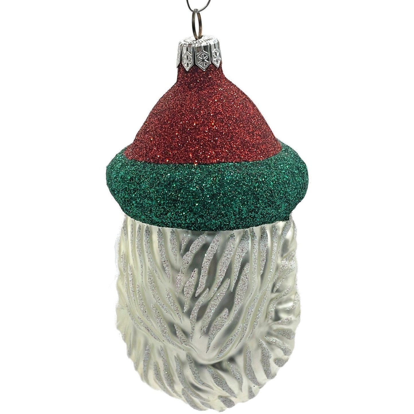 Patricia Breen Blow Ye Winds Red Green Trim Santa Head Christmas Tree Ornament