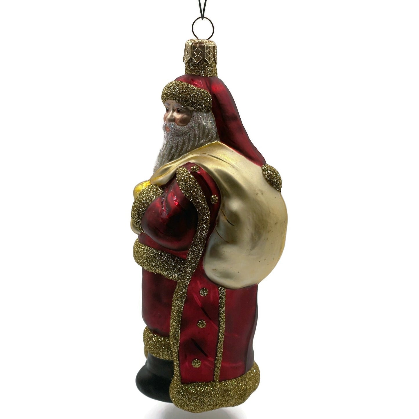 Patricia Breen Miniature Jordan Santa Claus Bordeaux Gold Bag Christmas Ornament