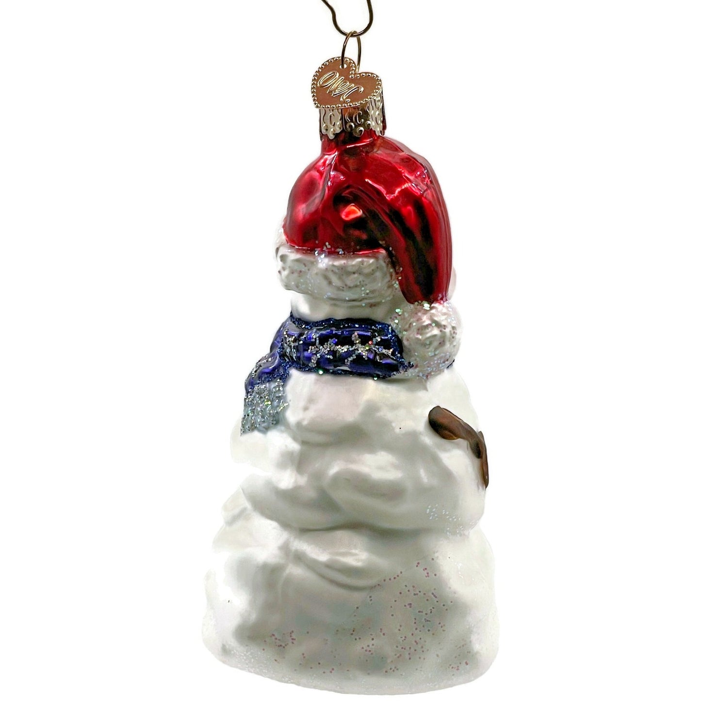 Happy Snowman Red Hat Blue Scarf Winter Old World Christmas Tree Ornament OWC