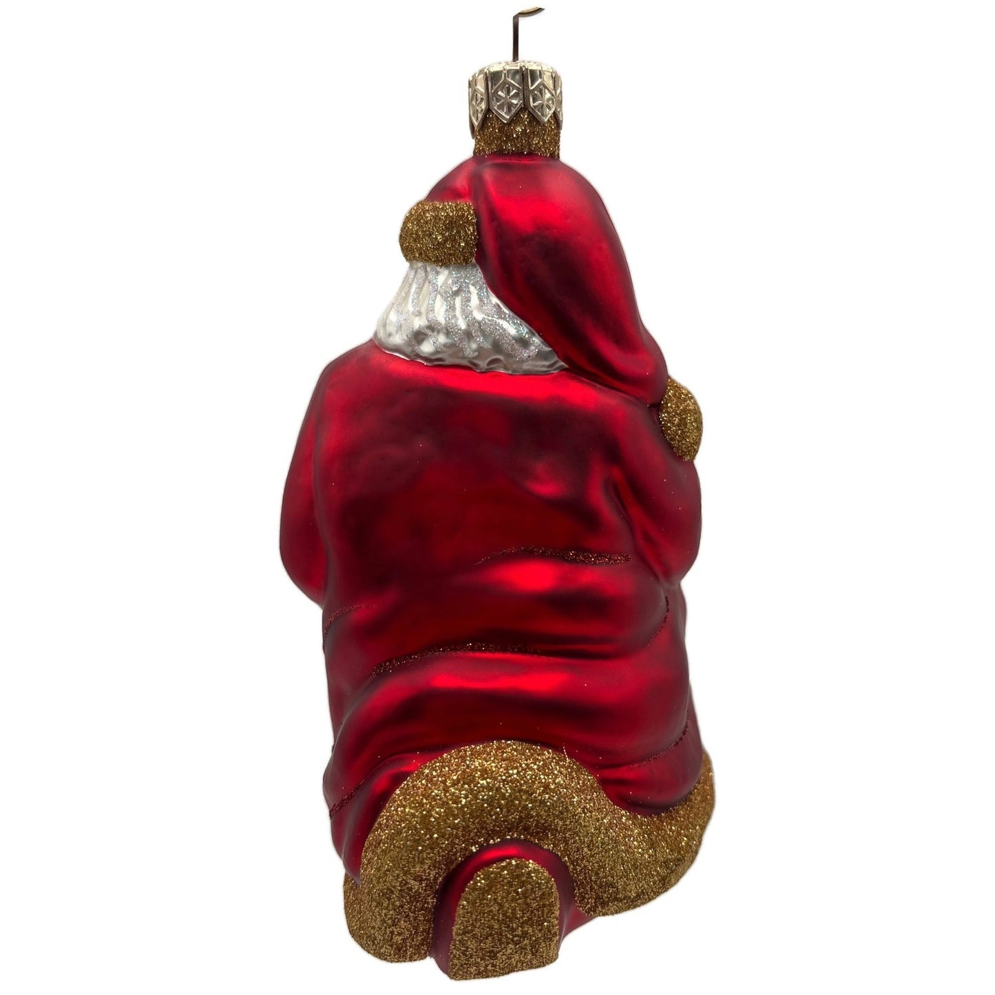 Patricia Breen Santa and Sarenka Fawn Deer Red Gold Christmas Tree Ornament