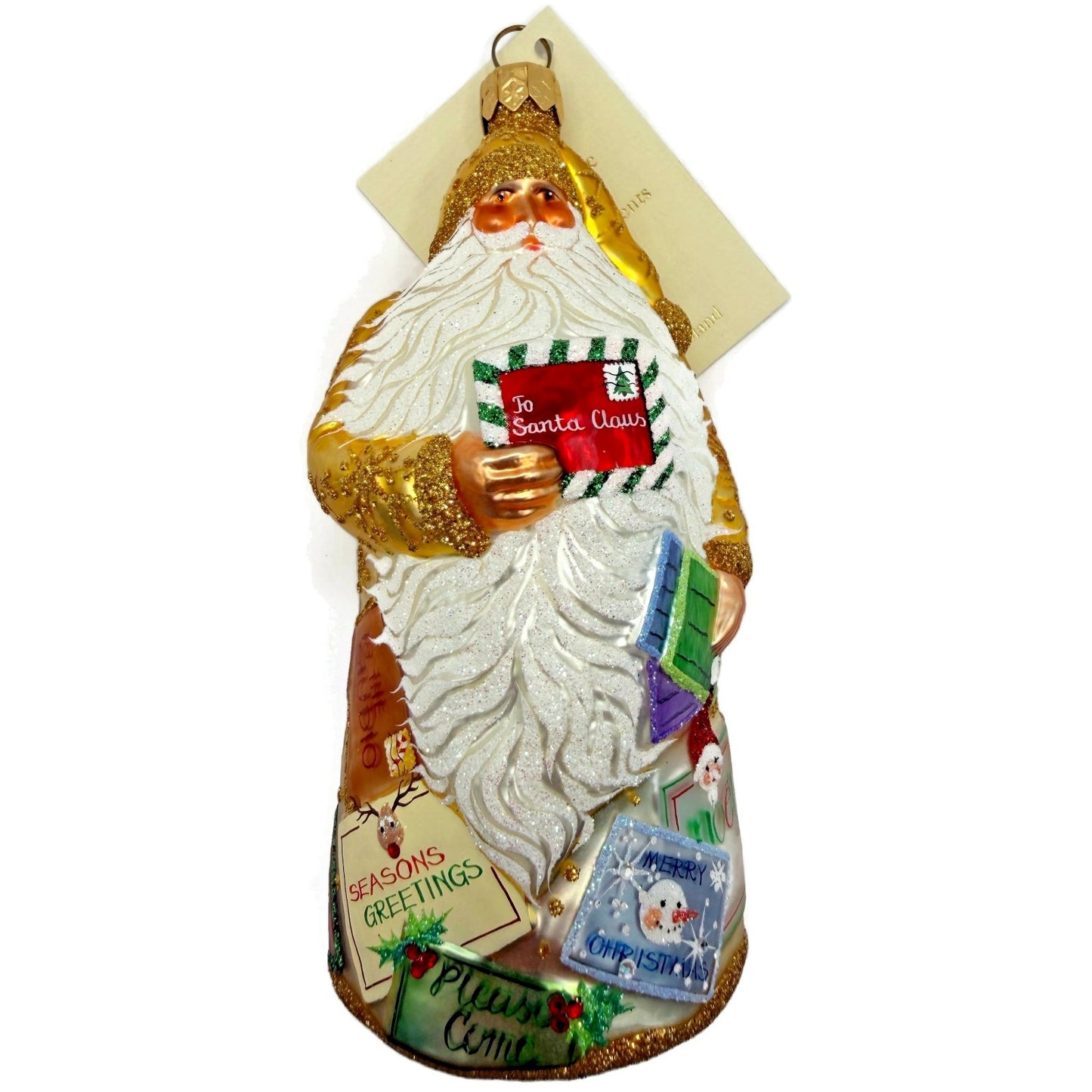 Patricia Breen Dear Santa Reading Letters Snowflakes Christmas Ornament 2412