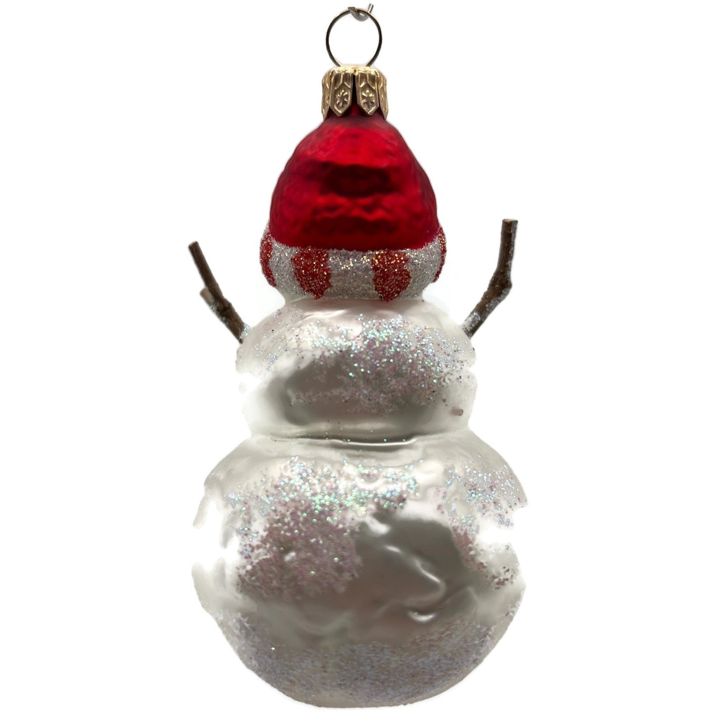 Sikora Weihnachtswelt Snowman With Branches Winter Glass Christmas Tree Ornament