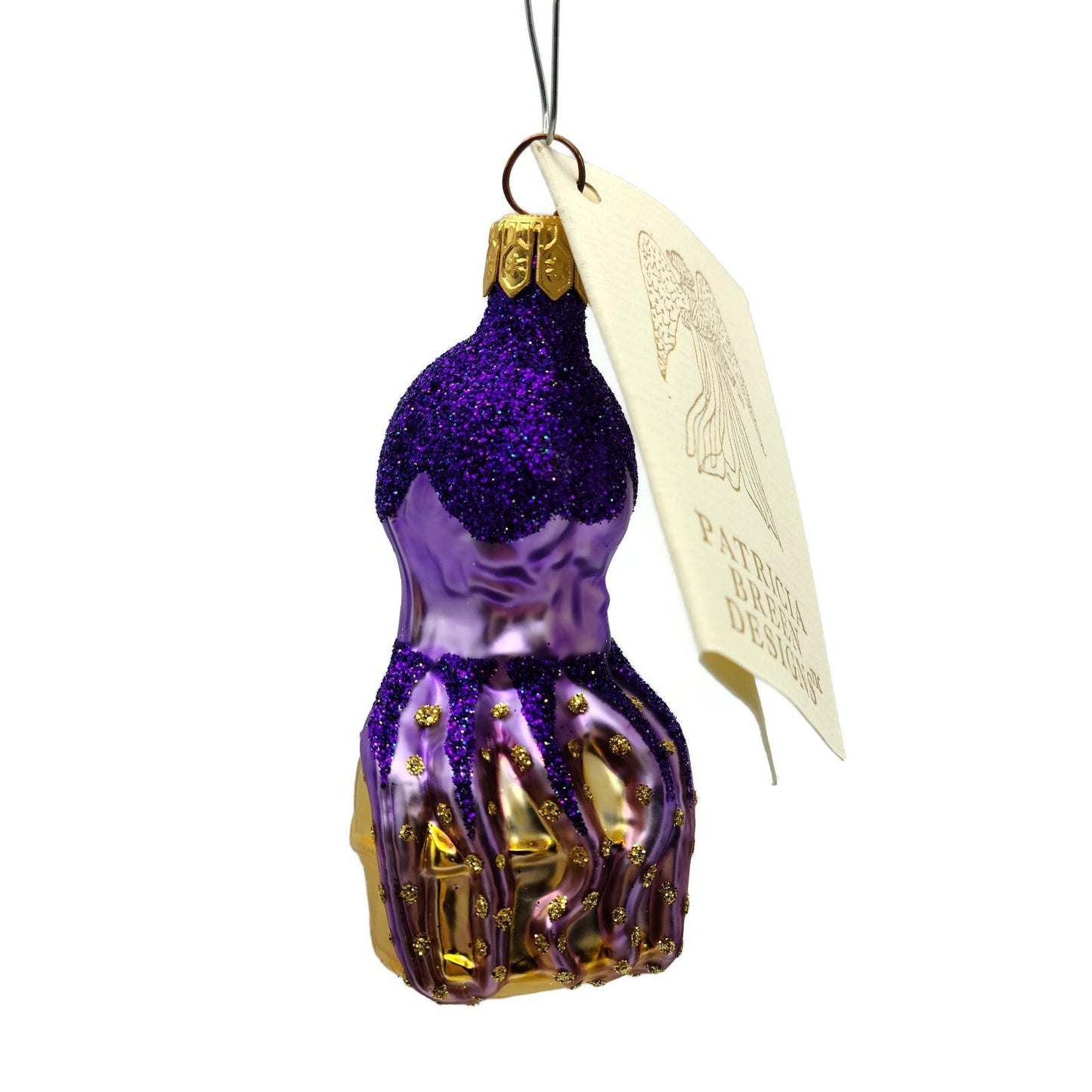 Patricia Breen Ogden Octopus Lavender Purple Glitter Christmas Tree Ornament