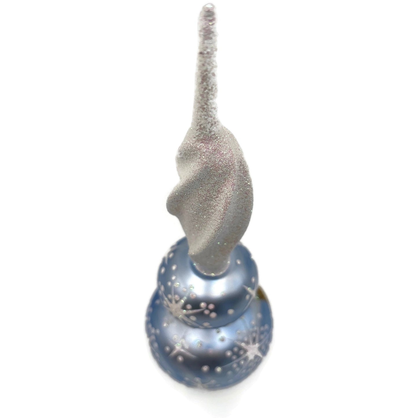 Patricia Breen Miniature Snowman Finial Blue Matte Snow Christmas Tree Topper