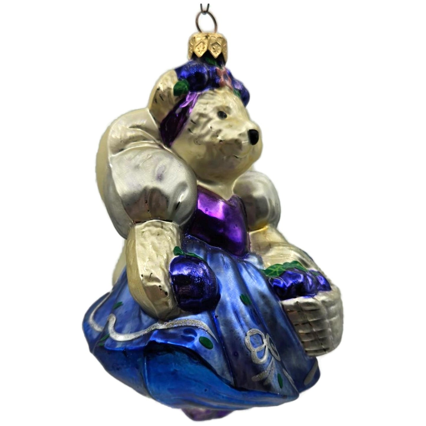 Christopher Radko Muffy Plum Fairy Bear Blue Christmas Tree Ornament 99-NAB-03
