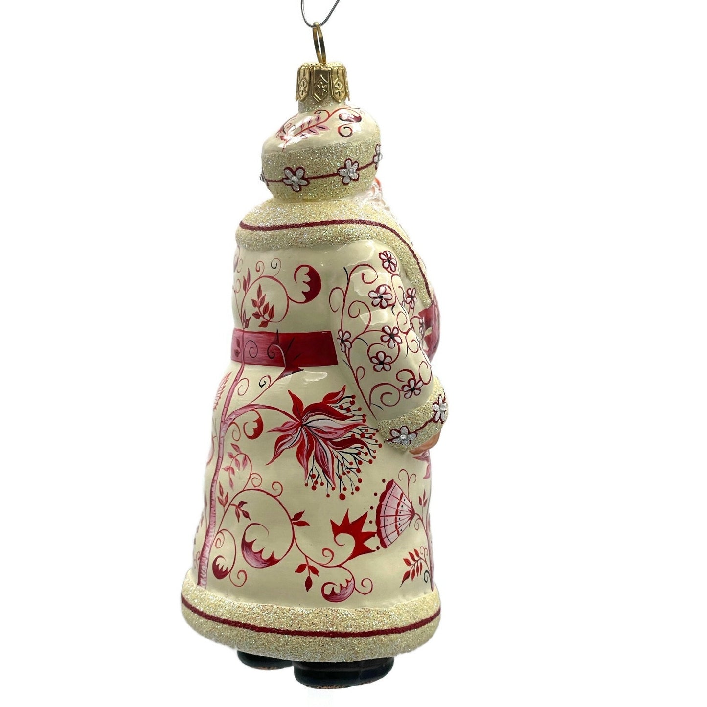 Patricia Breen Splendid Santa Chinoiserie Red Christmas Holiday Tree Ornament