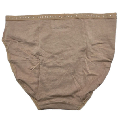 Victorias Secret Panties Underwear Medium High Leg Brief Beige Cotton Women