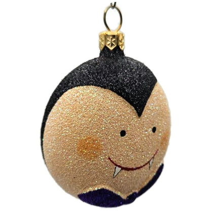 Patricia Breen Dracula Medallion Black Purple Tie Glass Halloween Ornament 2413