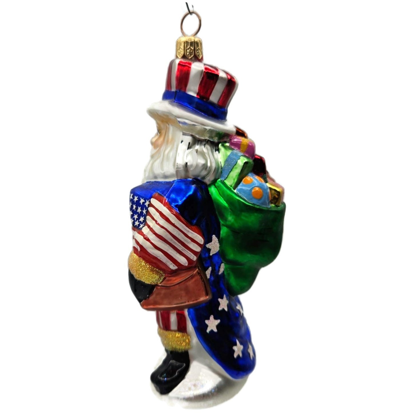 Christopher Radko Uncle Sam Santa Patriotic July 4th Christmas Ornament 99-QVC-1