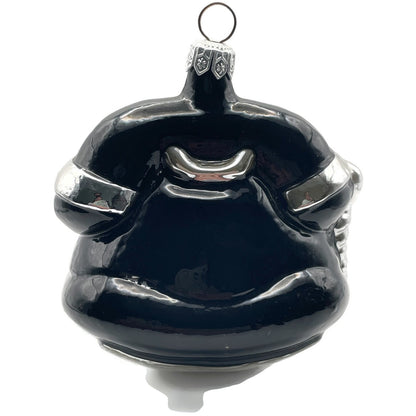 Patricia Breen Fine Phone Black Silver Trim Shiny Telephone Christmas Ornament